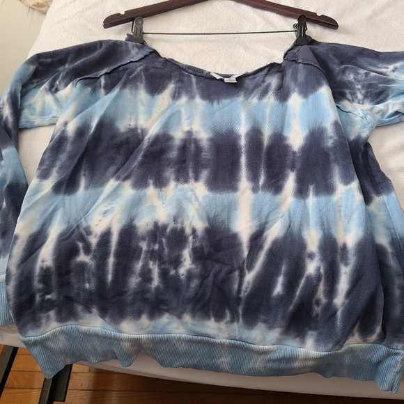 XL American Vintage shoulder tie dye sweatshirt blue - Picture 5 of 6